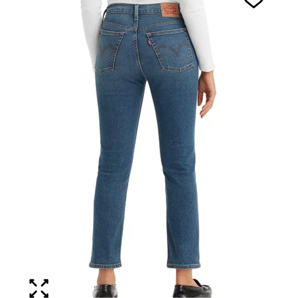 Levi's Wedgie Straight-Leg High Rise Cropped button fly Jeans W24 L28 NWT